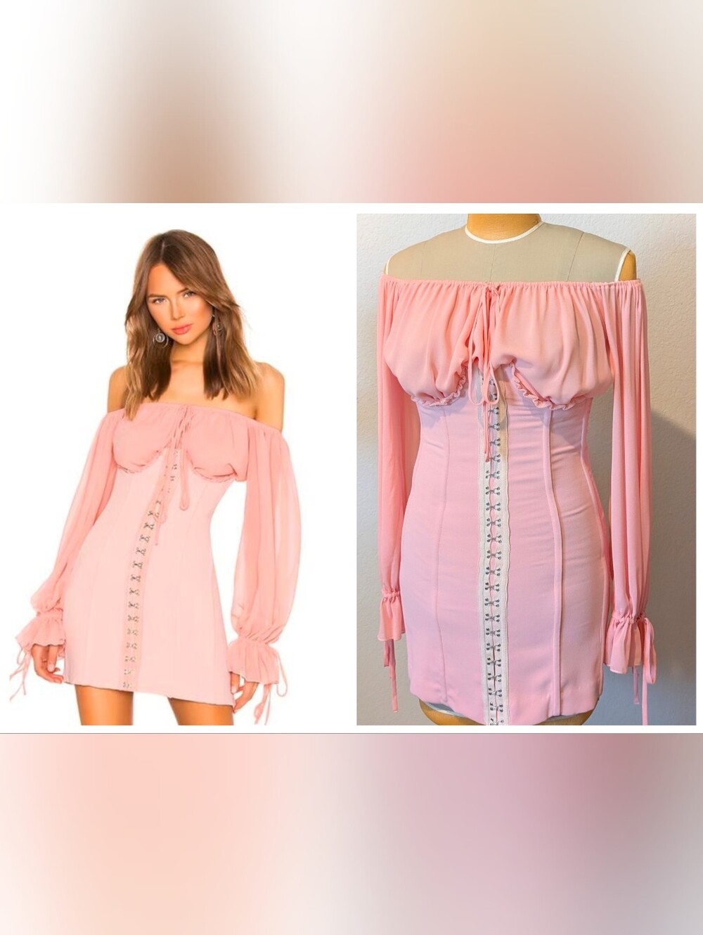 NBD Pink Off-Shoulder Mini Dress